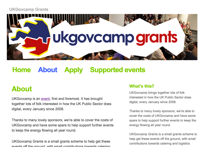 UK Govcamp web page
